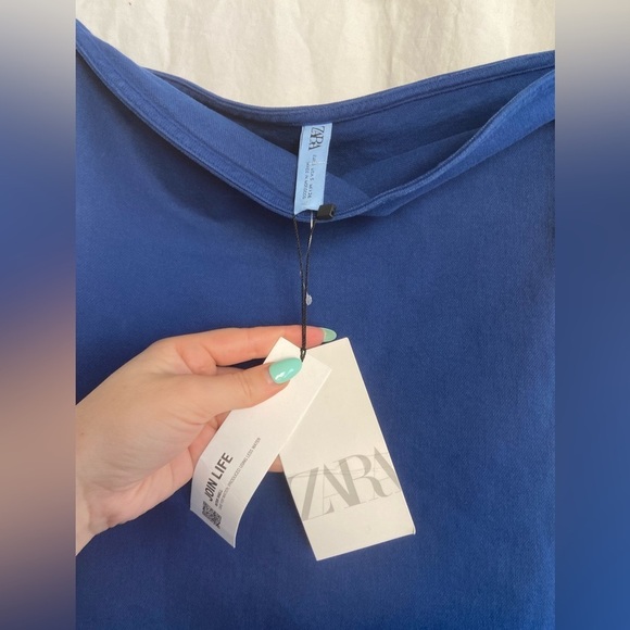 Zara Strapless Mini Bodycon Denim Dress Size Small NEW - Picture 12 of 13